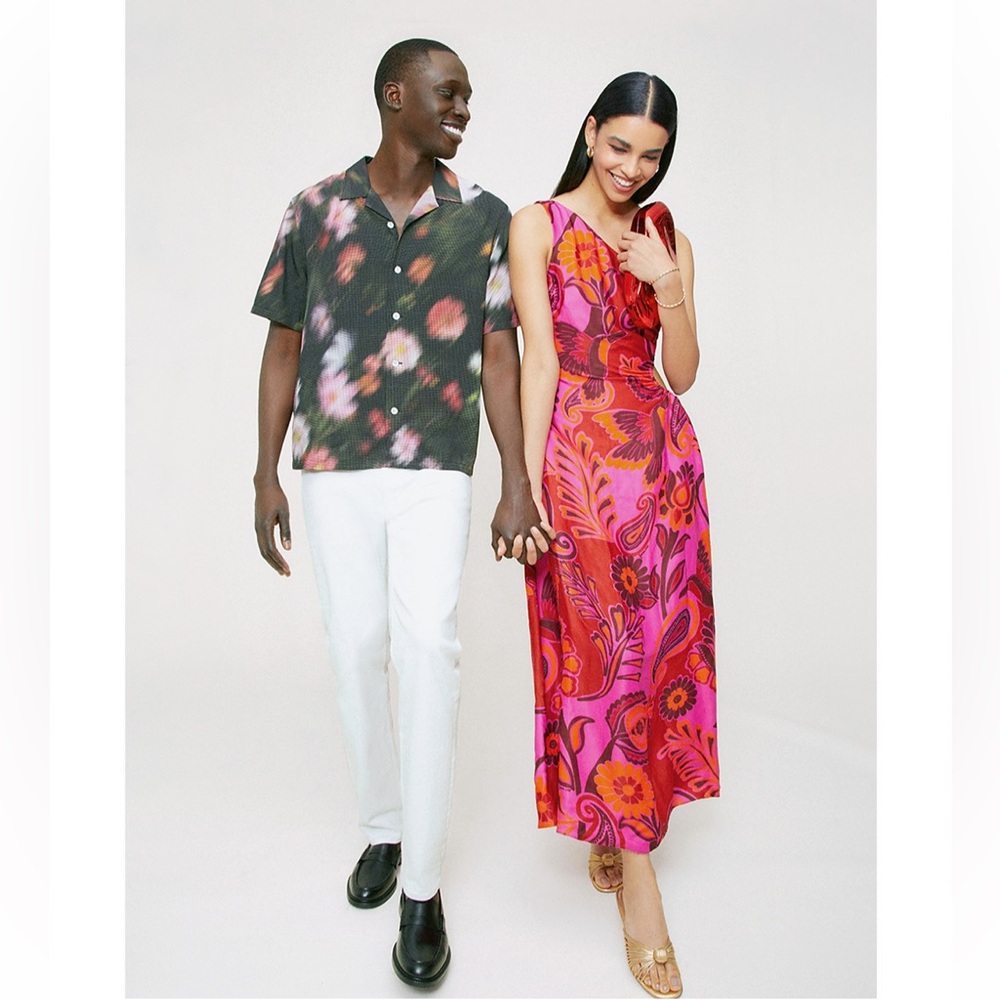 FARM RIO NWT BOLD FLORAL MIDI DRESS ❤️ - Picture 2 of 10